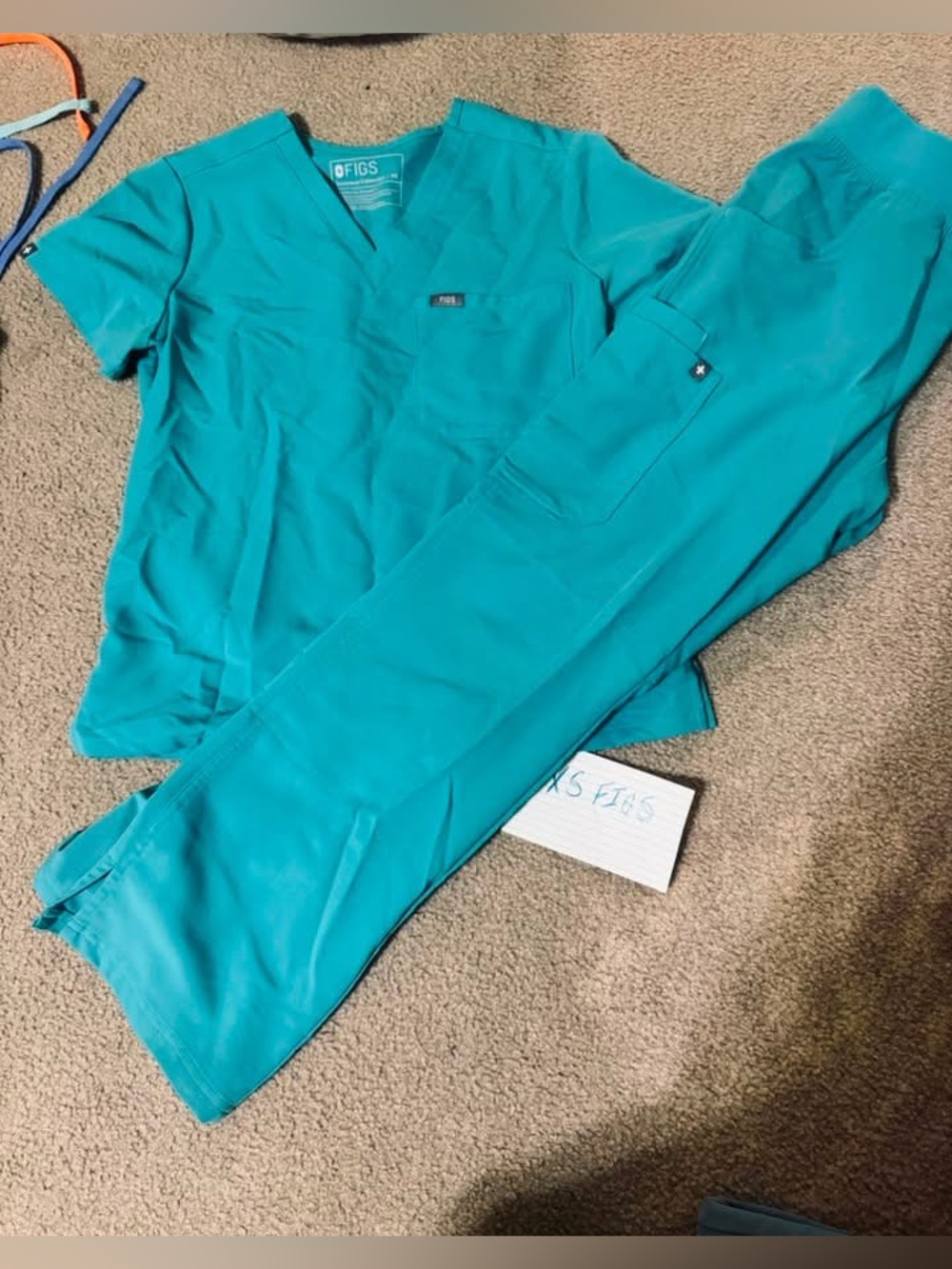 Figs Women’s  Teal Scrub Top & Pants Set
